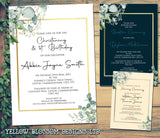10 Personalised Christening Invitations Baptism Naming Invites Boy Girl Joint Twins Unisex Birthday Wedding Thank You Greenery Botanical