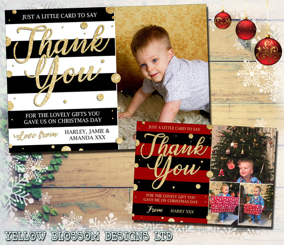Thank You Cards With Photo Christmas Xmas