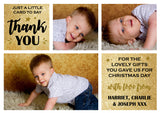 Thank You Cards With Photo Christmas Xmas Gold Silver