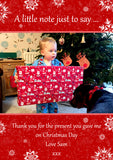 A Little Note Just To Say Personalised Folded Flat Christmas Thank You Photo Cards Family Child Kids ~ QUANTITY DISCOUNT AVAILABLE