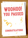 Congratulations Well Done Exam Greeting Card Graduation A Level GCSE Pass Passed Woohoo