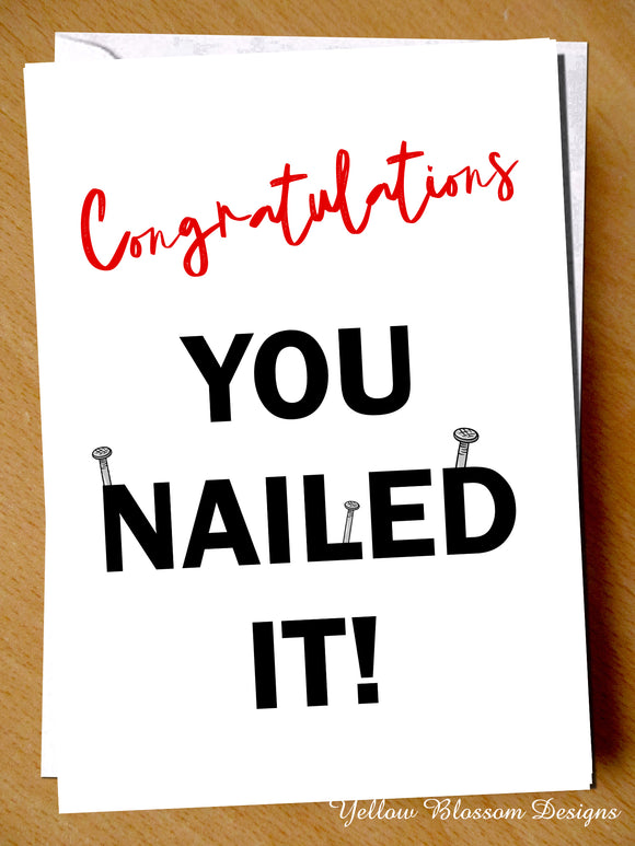 Congratulations Well Done Exam Greeting Card Graduation A Level GCSE Pass Passed Congratulations You Nailed It