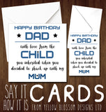 Birthday Card Funny Rude Banter Step Dad Shacked Up Mum Cheeky Hilarious Comedy - YellowBlossomDesignsLtd