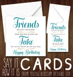 Friendship Birthday Card ~ Just Like Boobs ~ Comical Funny Alternative