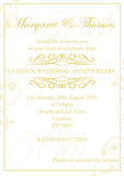Anniversary Invitations Gold Silver Diamond Ruby 40th 50th 60th Wedding Party Personalised Bespoke ~ QUANTITY DISCOUNT AVAILABLE - YellowBlossomDesignsLtd