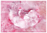 Unisex Ultrasound Scan Photo Watercolour Personalised Pregnancy Announcement Cards New Baby Pregnant ~ QUANTITY DISCOUNT AVAILABLE