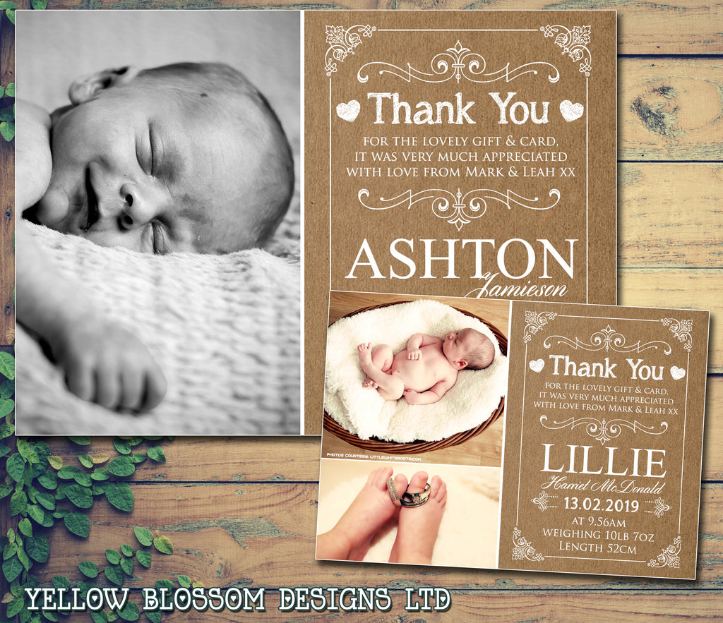 Customizable 'Hello World' Birth Announcement on Premium Cardstock