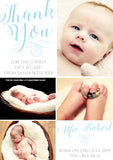 Elegant Classic Beautiful New Born Baby Birth Announcement Twin Photo Cards Personalised Bespoke ~ QUANTITY DISCOUNT AVAILABLE