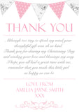 Shabby Chic Carnival Joint Boy Girl Twins Photo Personalised Thank You Cards Christening Baptism Naming Day Party Celebrations ~ QUANTITY DISCOUNT AVAILABLE