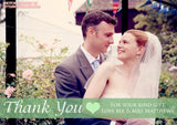 Landscape Heart Full Photo Personalised Wedding Thank You Cards ~ QUANTITY DISCOUNT AVAILABLE
