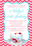 Adult Birthday Invitations Female Male Unisex Joint Party Her Him For Her - Afternoon Tea Party Cup ~ QUANTITY DISCOUNT AVAILABLE - YellowBlossomDesignsLtd
