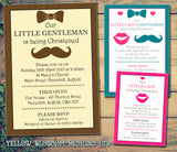 Our Little Lady Gentleman - Christening Invitations Joint Boy Girl Unisex Twins Baptism Naming Day Ceremony Celebration Party ~ QUANTITY DISCOUNT AVAILABLE