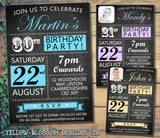 Adult Birthday Invitations Female Male Unisex Joint Party 18th 21st 30th 40th 50th 60th Blackboard Poster Funky Carnival ~ QUANTITY DISCOUNT AVAILABLE