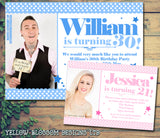 Adult Birthday Invitations Female Male Unisex Joint Party 18th 21st 30th 40th 50th 60th Photo Print ~ QUANTITY DISCOUNT AVAILABLE