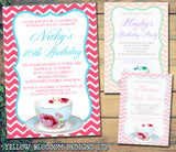 Adult Birthday Invitations Female Male Unisex Joint Party Her Him For Her - Afternoon Tea Party Cup ~ QUANTITY DISCOUNT AVAILABLE - YellowBlossomDesignsLtd
