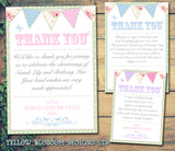 Shabby Chic Rustic Joint Boy Girl Twins Photo Personalised Thank You Cards Christening Baptism Naming Day Party Celebrations ~ QUANTITY DISCOUNT AVAILABLE