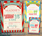 Circus Roll Up Roll Up Invitations - Birthday Invites Boy Girl Joint Party Twins Unisex Printed Children's Kids Child ~ QUANTITY DISCOUNT AVAILABLE - YellowBlossomDesignsLtd