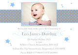 Stars Spots Polka Photo Party - Christening Invitations Joint Boy Girl Unisex Twins Baptism Naming Day Ceremony Celebration Party ~ QUANTITY DISCOUNT AVAILABLE
