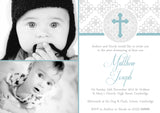 Classic Cross Joint Party - Christening Invitations Boy Girl Unisex Twins Baptism Naming Day Ceremony Celebration Party ~ QUANTITY DISCOUNT AVAILABLE - YellowBlossomDesignsLtd