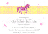 Rocking Horse Joint Celebration Party - Christening Invitations Boy Girl Unisex Twins Baptism Naming Day Ceremony Celebration Party ~ QUANTITY DISCOUNT AVAILABLE