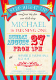 Circus Roll Up Roll Up Invitations - Birthday Invites Boy Girl Joint Party Twins Unisex Printed Children's Kids Child ~ QUANTITY DISCOUNT AVAILABLE - YellowBlossomDesignsLtd