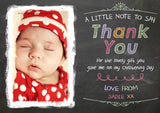 Vintage Chalkboard Joint Boy Girl Twins Photo Personalised Thank You Cards Christening Baptism Naming Day Party Celebrations ~ QUANTITY DISCOUNT AVAILABLE