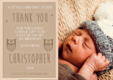 Blue Pink Green Joint Boy Girl Twins Photo Personalised Thank You Cards Christening