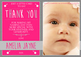Funky Joint Boy Girl Twins Photo Personalised Thank You Cards Christening Baptism Naming Day Party Celebrations ~ QUANTITY DISCOUNT AVAILABLE