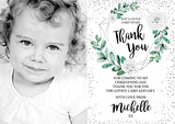 Classic Greenery Thank You Roses - Custom Personalised Thank You Cards - Yellow Blossom Designs Ltd