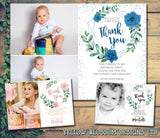 10 Personalised Photo Thank You Cards Birthday Christening Baptism Naming Roses Vintage …