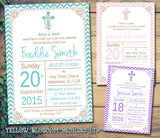Religious Joint Celebration Party - Christening Invitations Boy Girl Unisex Twins Baptism Naming Day Ceremony Celebration Party ~ QUANTITY DISCOUNT AVAILABLE