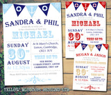 Bunting Nautical Sailor Anchor Joint Celebration Party - Christening Invitations Boy Girl Unisex Twins Baptism Naming Day Ceremony Celebration Party ~ QUANTITY DISCOUNT AVAILABLE - YellowBlossomDesignsLtd