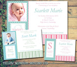 Classic Photo - Christening Invitations Boy Girl Unisex Joint Twins Baptism Naming Day Ceremony Celebration Party ~ QUANTITY DISCOUNT AVAILABLE - YellowBlossomDesignsLtd
