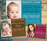 Beautiful Photo Invites - Christening Invitations Joint Boy Girl Unisex Twins Baptism Naming Day Ceremony Celebration Party ~ QUANTITY DISCOUNT AVAILABLE - YellowBlossomDesignsLtd