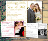 Wedding Anniversary Party Invitations - Gold Silver Ruby