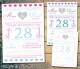 Cute Hearts Poster Wedding Day Evening InvitesPersonalised - Custom Personalised Invites - Yellow Blossom Designs Ltd