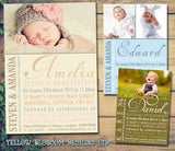 Classic Photo Celebration Party - Christening Invitations Joint Boy Girl Unisex Twins Baptism Naming Day Ceremony Celebration Party ~ QUANTITY DISCOUNT AVAILABLE - YellowBlossomDesignsLtd