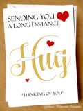 Condolence Card Hard Times Hug Friend Sister Brother Mum Dad BFF Bereavement Sending You a Long Distance Hug Thinking Of You Neighbour Love Support Family Friends BFF