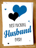 Birthday Greeting Card Funny For Him Best Husband Christmas Love Valentines Day