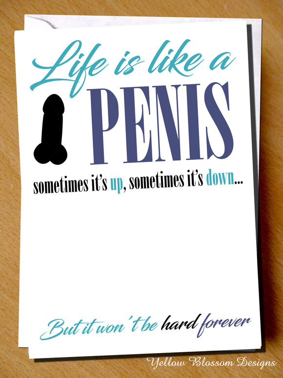 Life Is Like A Penis, Sometimes It's Up, Sometimes It's Down... But It Won't Be Hard Forever