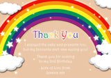 Rainbow Colourful - Children's Kids Child Birthday Invitations Boy Girl Joint Party Twins Unisex Printed ~ QUANTITY DISCOUNT AVAILABLE