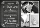 Chalkboard Elegant Pink Blue Photo Personalised Wedding Thank You Cards ~ QUANTITY DISCOUNT AVAILABLE