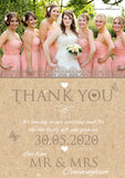 Rustic Chic Personalised Wedding Thank You Cards ~ QUANTITY DISCOUNT AVAILABLE