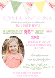 Joint Celebration Party Bunting Photo - Christening Invitations Joint Boy Girl Unisex Twins Baptism Naming Day Ceremony Celebration Party ~ QUANTITY DISCOUNT AVAILABLE