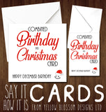 Combined Birthday & Christmas Card Happy December Birthday