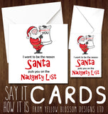 Santa's Naughty List ~ Alternative Funny Christmas Card