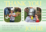 1st Birthday Thank You Photos Personalised Birthday Thank You Cards Printed Kids Child Boys Girls Adult - Custom Personalised Thank You Cards - Yellow Blossom Designs Ltd