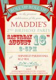 Circus Roll Up Roll Up Invitations - Birthday Invites Boy Girl Joint Party Twins Unisex Printed Children's Kids Child ~ QUANTITY DISCOUNT AVAILABLE - YellowBlossomDesignsLtd