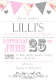 Shabby Chic Bunting Carnival Circus Poster Hen Weekend Itinerary Cards Hen Party Invites Bride To Be - Custom Personalised Invites - Yellow Blossom Designs Ltd