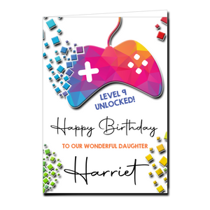 Personalised Rainbow Gaming Birthday Card